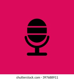 Black Colored Microphone Icon. Eps-10.