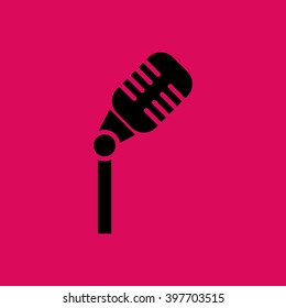Black Colored Microphone Icon. Eps-10.