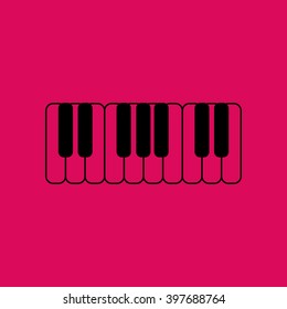 Black Colored Piano Keys Icon. Eps-10.