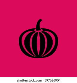 Black Colored Pumpkin Icon. Eps-10.