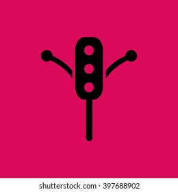 Black Colored Rattle Toy Icon. Eps-10.