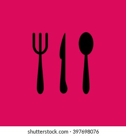 Black Colored Restaurant Icon. Eps-10.