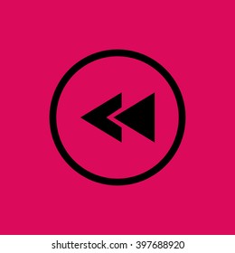 Black Colored Rewind Icon. Eps-10.