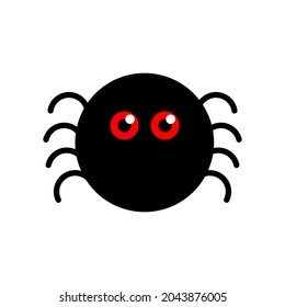 Black colored spider. Spider clipart. Vector and illustration.