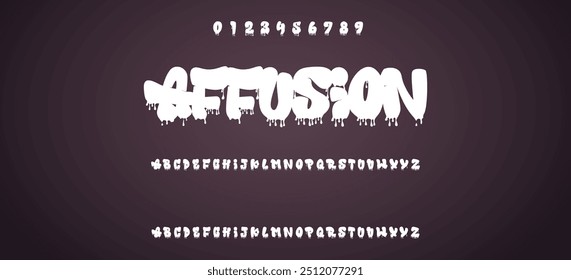 Black colored spray font with uppercase lowercase letters and numbers on transparent png background, graffiti style abc, creative uppercase typography for poster, banner, flyer etc.