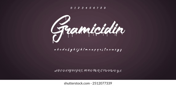 Black colored spray font with uppercase lowercase letters and numbers on transparent png background, graffiti style abc, creative uppercase typography for poster, banner, flyer etc.