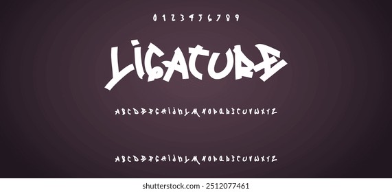 Black colored spray font with uppercase lowercase letters and numbers on transparent png background, graffiti style abc, creative uppercase typography for poster, banner, flyer etc.
