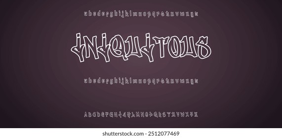 Fonte de spray preto colorido com letras maiúsculas e minúsculas e números em fundo png transparente, estilo graffiti abc, tipografia criativa maiúscula para cartaz, banner, flyer etc.