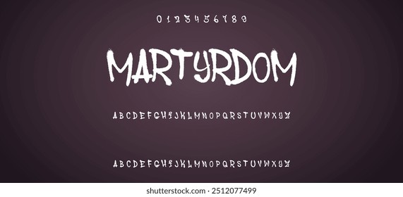 Black colored spray font with uppercase lowercase letters and numbers on transparent png background, graffiti style abc, creative uppercase typography for poster, banner, flyer etc.