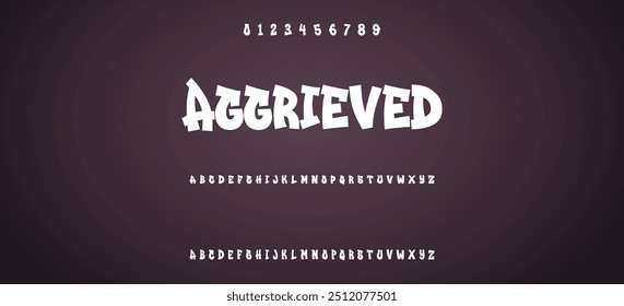 Black colored spray font with uppercase lowercase letters and numbers on transparent png background, graffiti style abc, creative uppercase typography for poster, banner, flyer etc.
