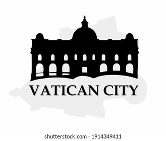 black colored sticker with landmark illustrations in Vatican City