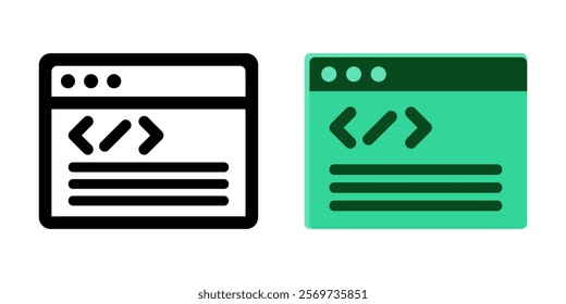 Black and colored striped illustration code web icon