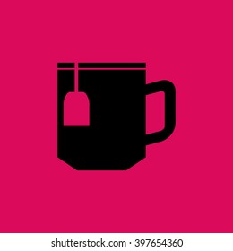 Black Colored Tea & Coffee Cup Icon. Eps-10.