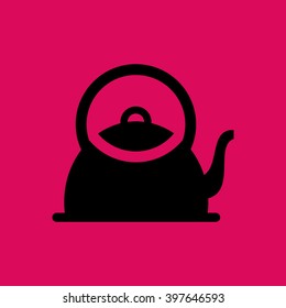 Black Colored Tea Kettle & Tea Pot Icon. Eps-10.