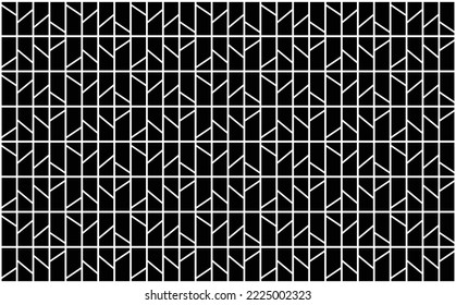 Black colored tiled pattern with white lines. Suitable for prints, wallpaper, cover, and banner.