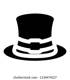 
A black colored top hat with ribbon denoting icon for top hat

