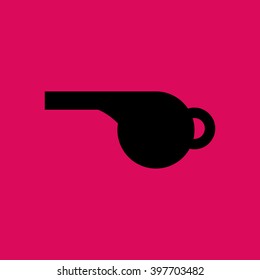 Black Colored Whistle Icon. Eps-10.