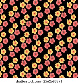 black colorful flower pattern background
