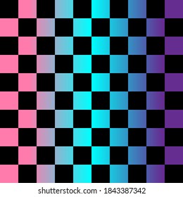 Black and colorful gradient squares seamless pattern. Vector illustration	