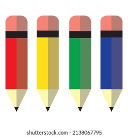 Black Colorful Hb 2b H B Pencil With Eraser Vector Illustration