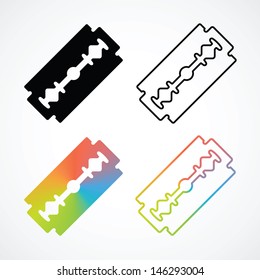 Black and colorful razor. Vector illustration.