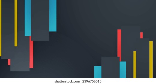 Black Colorful Red Blue Yellow Bar Background