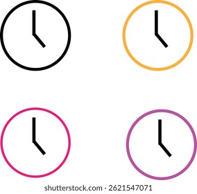 Black and colorful simple clock icon