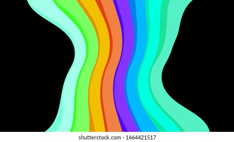 black colors and rainbow wave for background, abstract colorful wave line, wallpaper rainbow curve multicolor stripes, rainbow art line colors for graphic design, multi colors modern art line style
