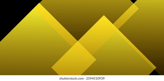 Black colour abstract background with glowing yellow colour geometric  diagonal shapes pattern design background vector illustration eps10. Futuristic, Luxury, graphic. Degital.