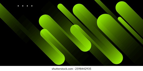 Black colour abstract background with green colour dynamic shapes composition design lines abstract background vector illustration eps10 