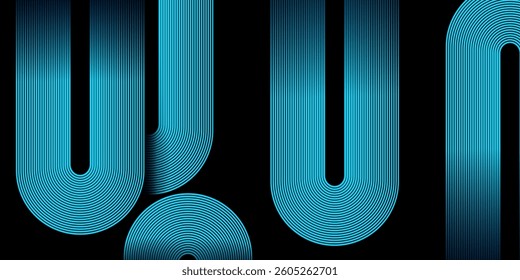  Black colour abstract background with Modern glowing sky blue colour dynamic shapes composition design lines abstract background vector illustration. Futuristic concept. High quality graphic.