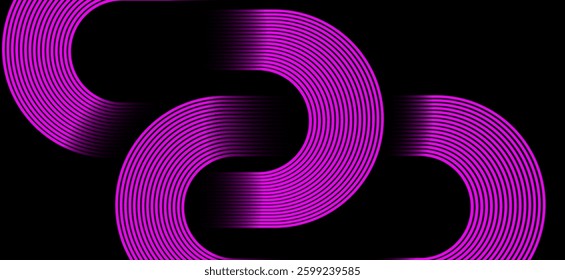 Black colour abstract background with pink colour geometric curve glowing lines Dynamic shapes composition design background vector illustration. Degital ,futuristic technology,Luxury,graphic.