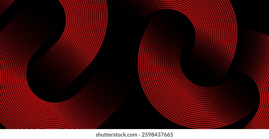 Black colour abstract background with red colour geometric curve glowing lines Dynamic shapes composition design background vector illustration. Degital ,futuristic technology,Luxury,graphic.