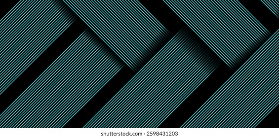 Black colour abstract background with sky blue colour geometric glowing lines design background vector illustration. Degital futuristic technology,Luxury,graphic. Perfect for modern projects,business.
