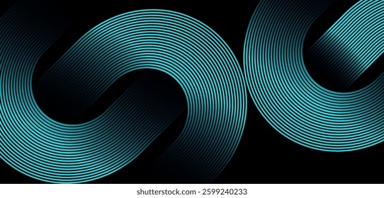 Black colour abstract background with sky blue colour geometric curve glowing lines Dynamic shapes composition design background vector illustration. Degital ,futuristic technology,Luxury,graphic.