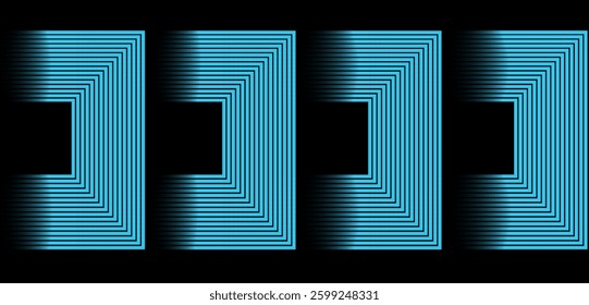 Black colour abstract background with sky blue colour geometric glowing lines design background vector illustration. Futuristic technology ,Luxury,pattern. Perfect for modern projects, graphic.