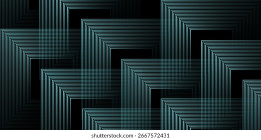 Fondo abstracto de color negro con Formas de flecha geométrica de color azul celeste líneas brillantes Ilustración vectorial eps10. Futurista, tecnología, lujo, patrón.