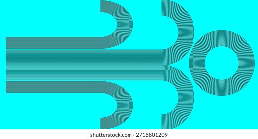 Fondo abstracto de color negro con curva geométrica de color azul celeste líneas brillantes Ilustración vectorial de fondo de diseño de composición de Formas dinámicas. Digital, tecnología futurista, lujo, gráfico.