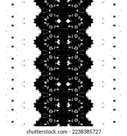 Black Colour Art Scribble Textile. Doodle Aztec Dark Pattern. Simple Ethnic Line Vector. Black Color Doodle Pattern. Seamless Wavy Ink Batik. Native Dark Doodle Batik. Seamless Ink Tribal Repeat