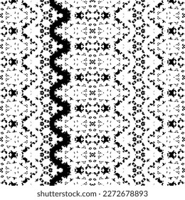 Black Colour Art Scribble Texture. Native Dark Doodle Vector. Seamless Wavy Ink Print. Simple Scribble Pattern. Black Color Ethnic Dyed Batik. Abstract Native Dark Pattern. Seamless Art Tribal Vector
