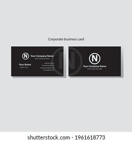 Black Colour Business Card Design, Silver Text , Simple Card Design.