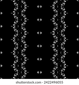 Black Colour Dark Doodle Pattern. Abstract Native Art Pattern. Simple Bohemian Pattern. Black Color Tribal Ink Batik. Native Art Scribble Vector. Ethnic Line Ink Print. Seamless Ink Ethnic Vector