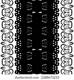 Tejido de Doodle oscuro de color negro. Doodle Geo Art Batik. Simple Línea Tribal Batik. Patrón bohemio de color negro. Vector de escrúpulos nativos. Patrón de tinta de diseño sin inconvenientes. Resumen de diseño étnico de arte
