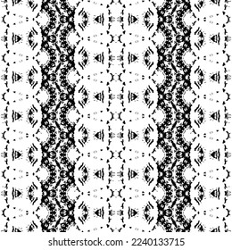 Color negro oscuro Scribble Textil. Patrón de tinta de diseño étnico. Impresión de arte teñido impecable. Color negro Tribal Boho Batik. Vector de Doodle de tinta étnica. Sencillo patrón indio. Resumen Vector nativo de arte