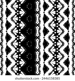 Black Colour Ink Doodle Pattern. Native Art Scribble Batik. Simple Bohemian Pattern. Black Color Tribal Boho Vector. Doodle Native Dark Pattern. Ethnic Line Dark Batik. Seamless Art Ethnic Vector