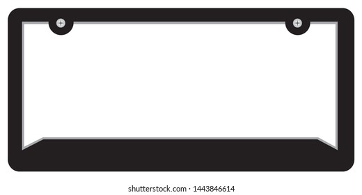 Black colour License Plate with copy space for add text message, Vector illustration