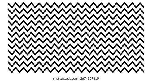 Línea de ondas de agua de color negro sobre fondo blanco aislado. Línea en zig zag aislada en la página blanca. Conjunto de líneas en zig zag onduladas. Conjunto de líneas abstractas curvas sobre fondo blanco. 