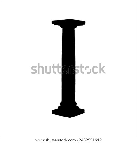 Black column silhouette isolated on white background. Column icon vector illustration design.