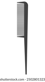 Black comb flat icon isolated on white background.