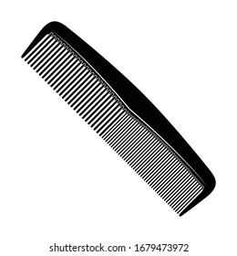 Black comb icon isolated on white background, vector illustration